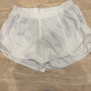 White Lululemon speed up shorts
